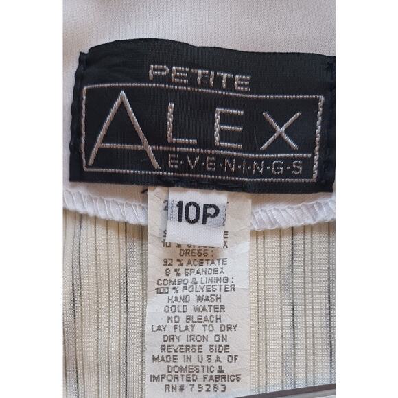 Alex Evenings Women's 10P Black White Shimmer Sparkle Zip Front Evening Jacket - Picture 5 of 5